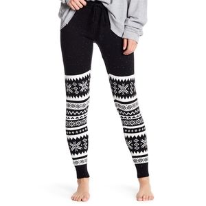 Fair Isle Leg Sweater Jogger, L